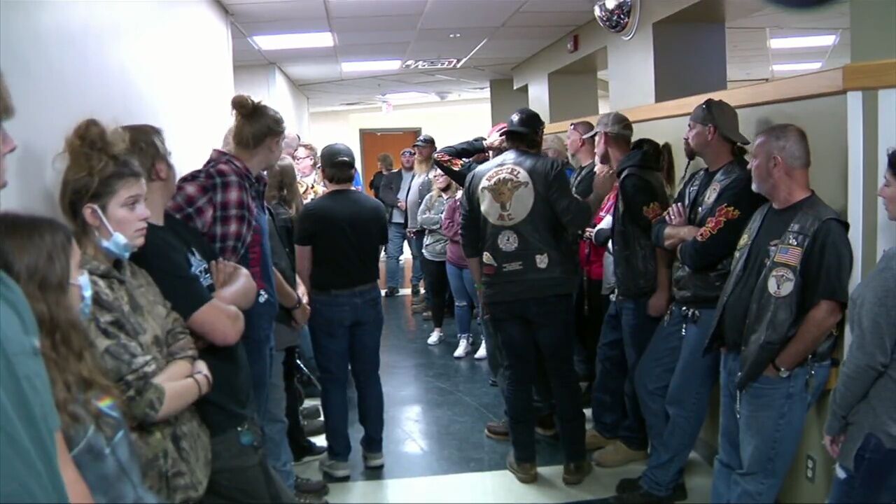 Family and friends of Jeremy DeMoss line St. Rita's for final sendoff as he donates his organs to help others